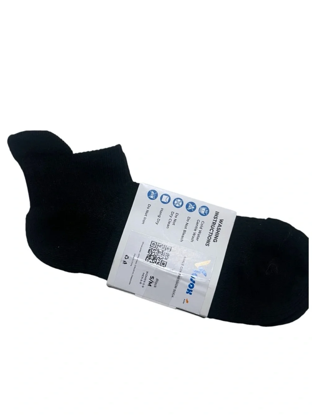 NWT Viasox Unisex Black Ankle Compression Socks | Size S/M